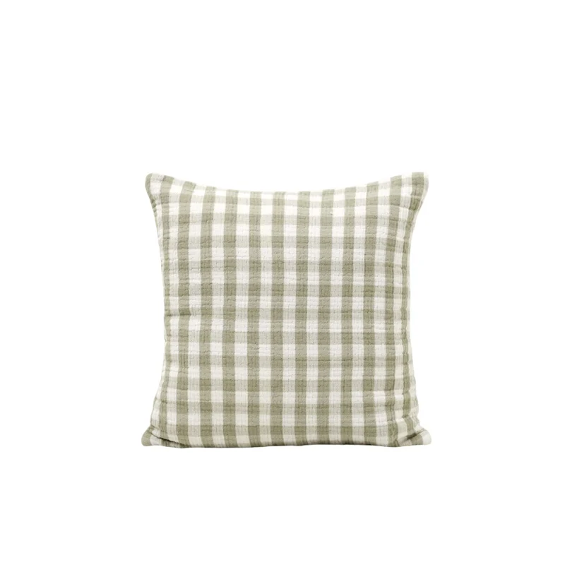 Housse de coussin JEANIE vert olive douce