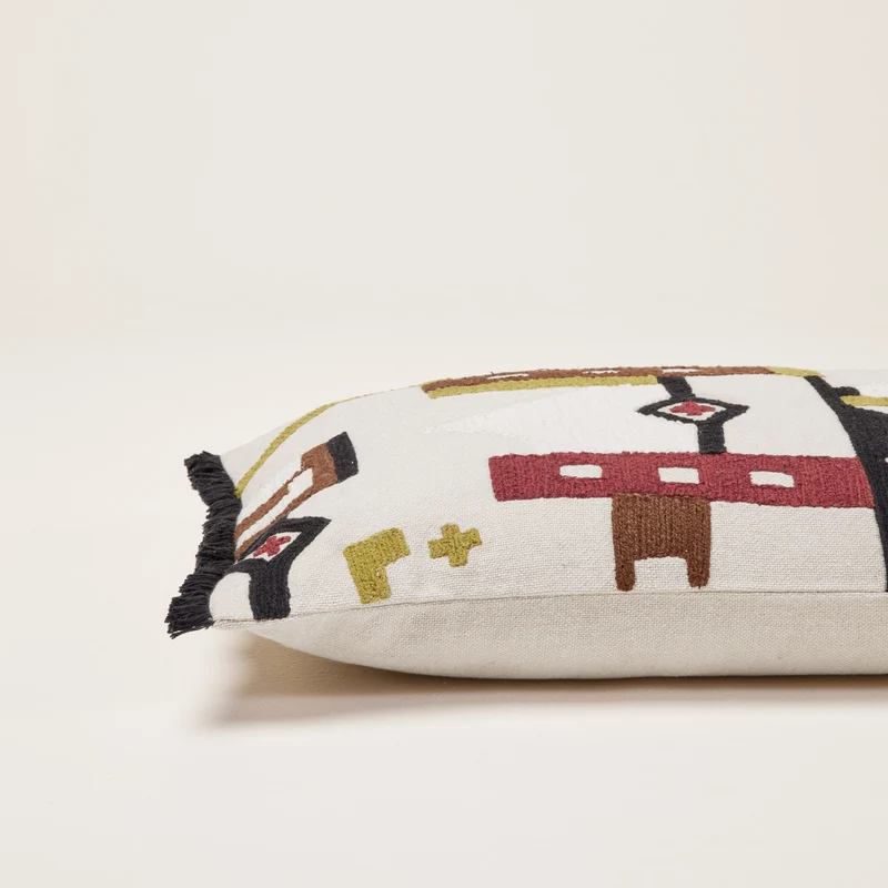 Housse de coussin HAZCAS naturel et sangria