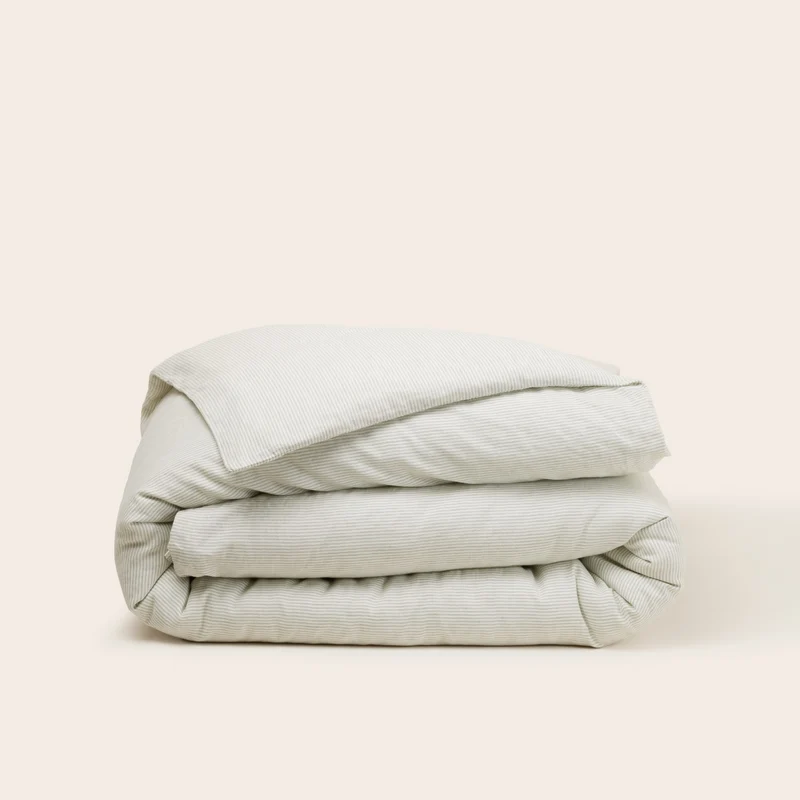 Housse de couette FINEA ivoire et vert de gris