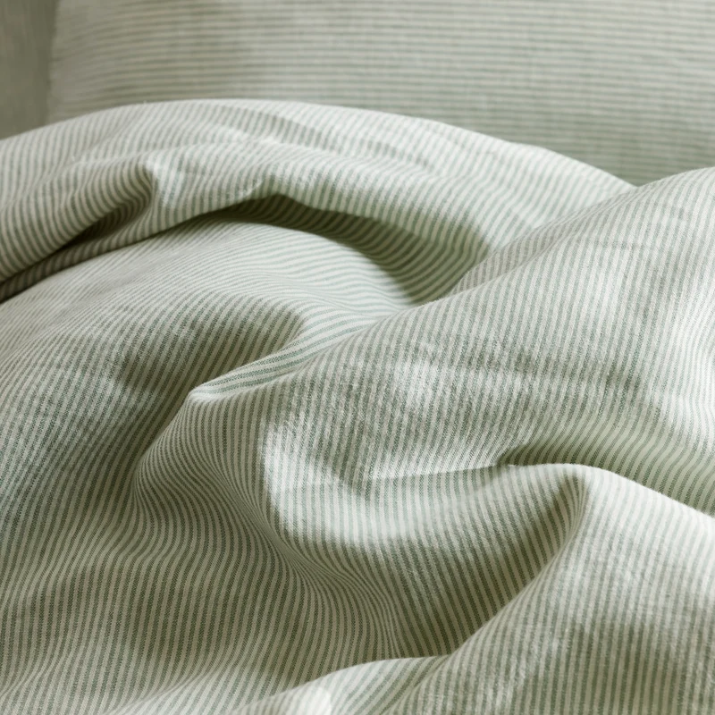 Housse de couette FINEA ivoire et vert de gris