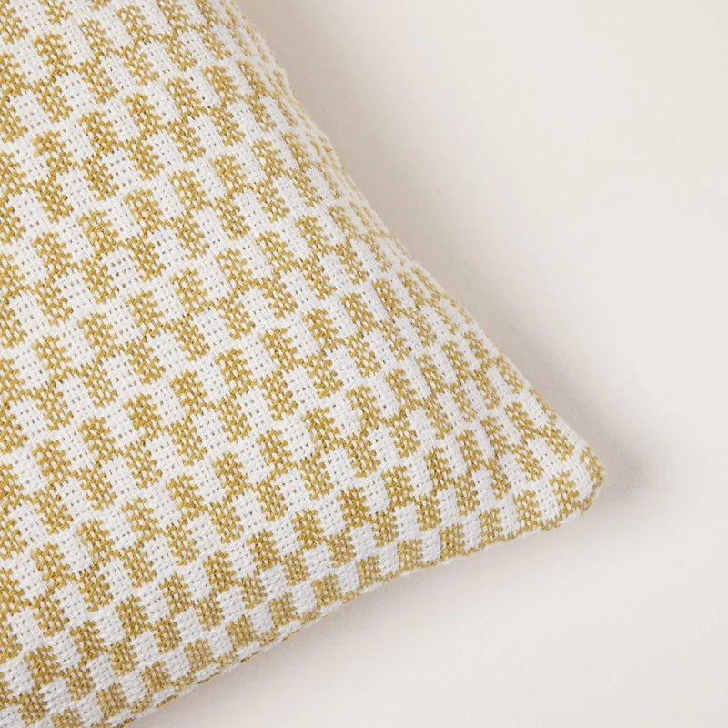 Housse de coussin FARIK ivoire et moutarde