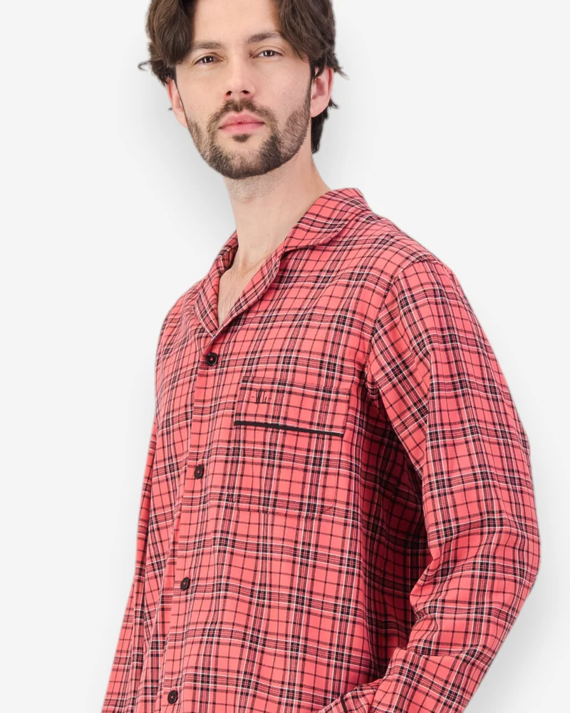 Men's Flannel Pyjamas - Camden Red