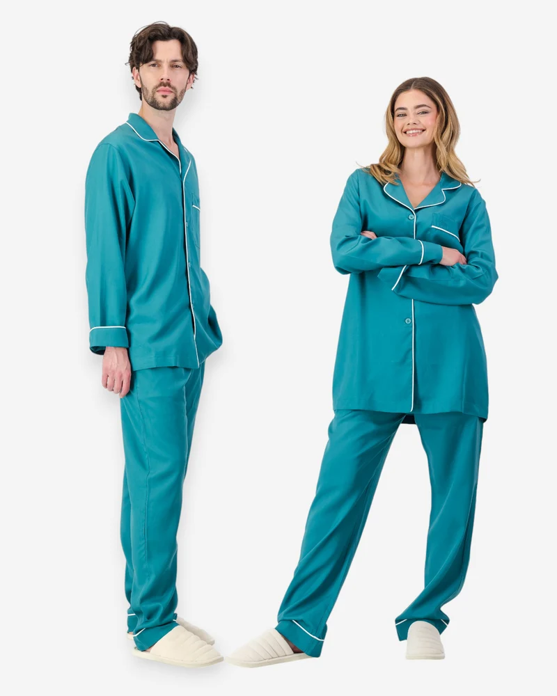 Teal TENCEL™ Couples Pyjamas