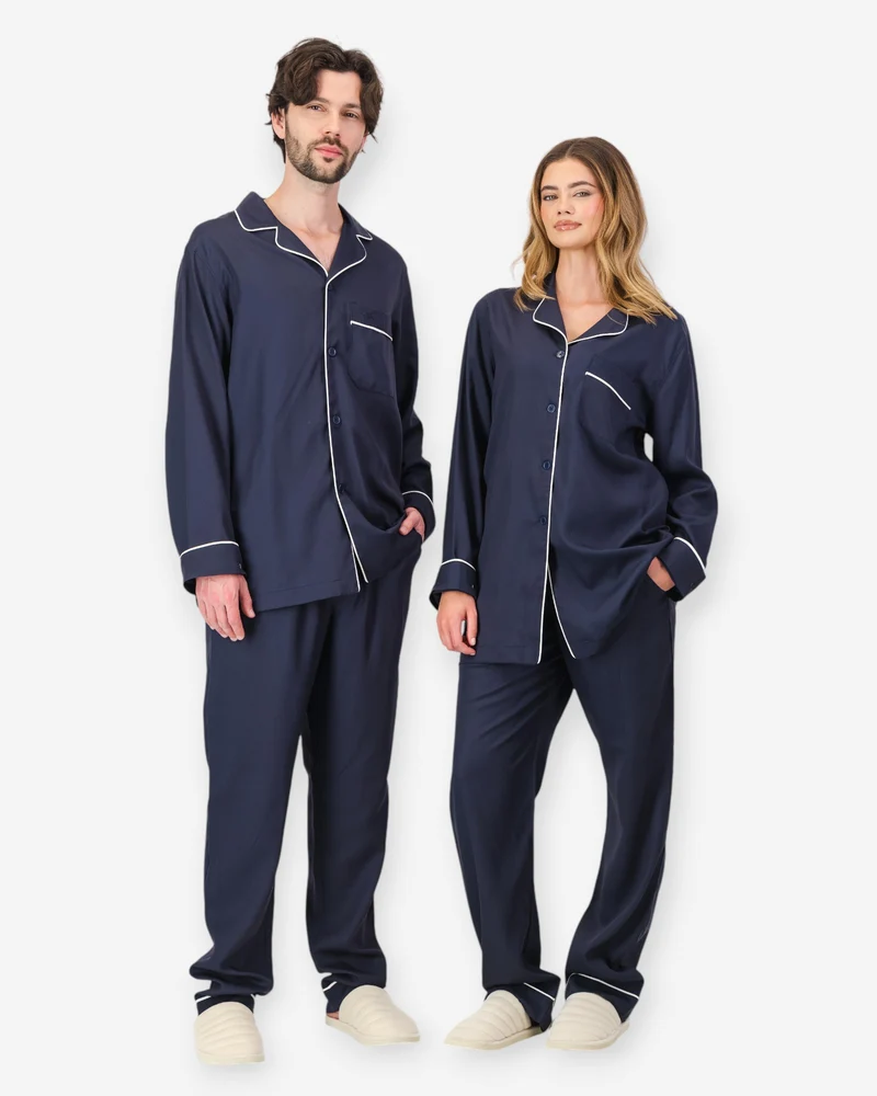 Navy TENCEL™ Couples Pyjamas