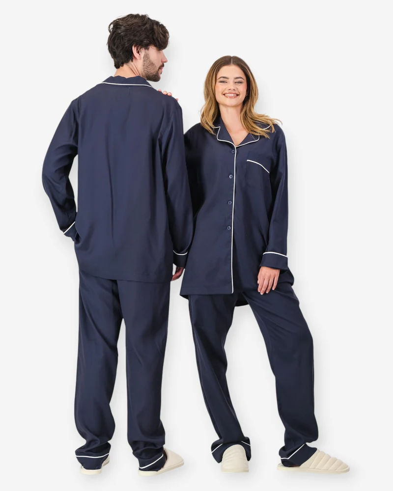 Navy TENCEL™ Couples Pyjamas