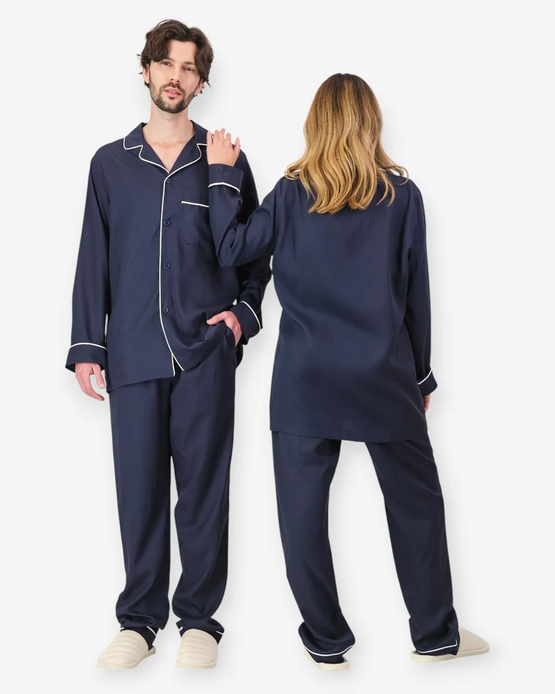Navy TENCEL™ Couples Pyjamas