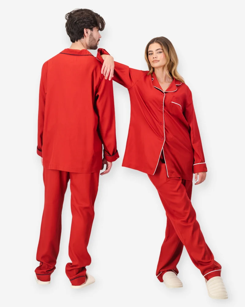 Red TENCEL™ Couples Pyjamas