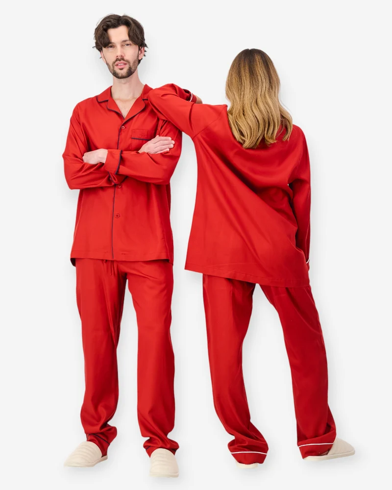 Red TENCEL™ Couples Pyjamas