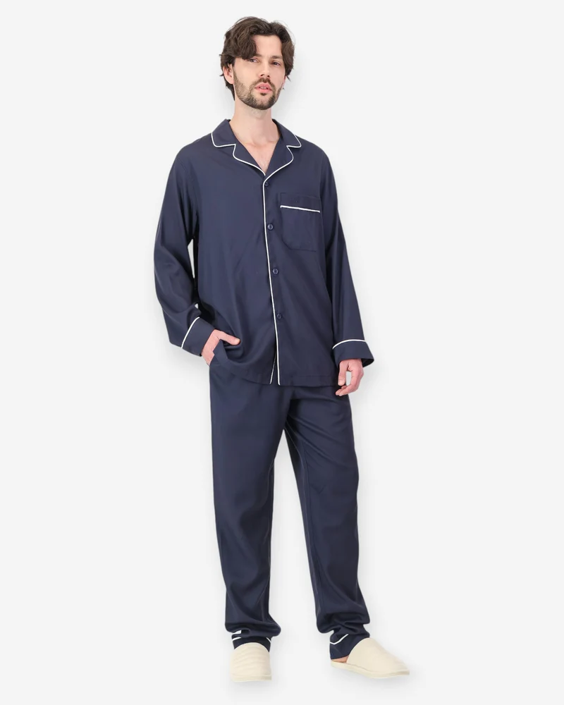 Men's Pyjamas – Navy Tencel