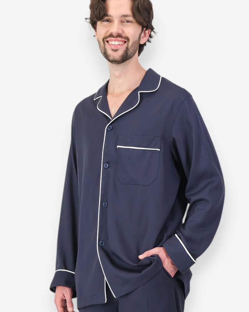 Men's Pyjamas – Navy Tencel