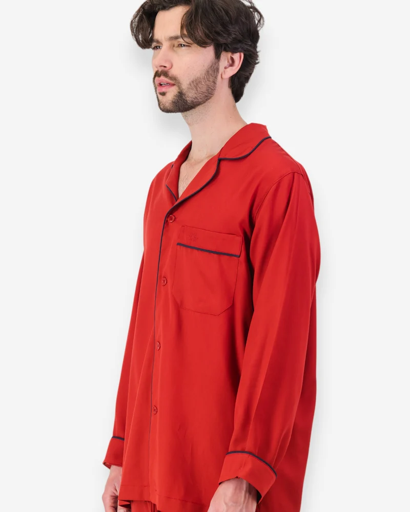 Men's Pyjamas - Red Tencel