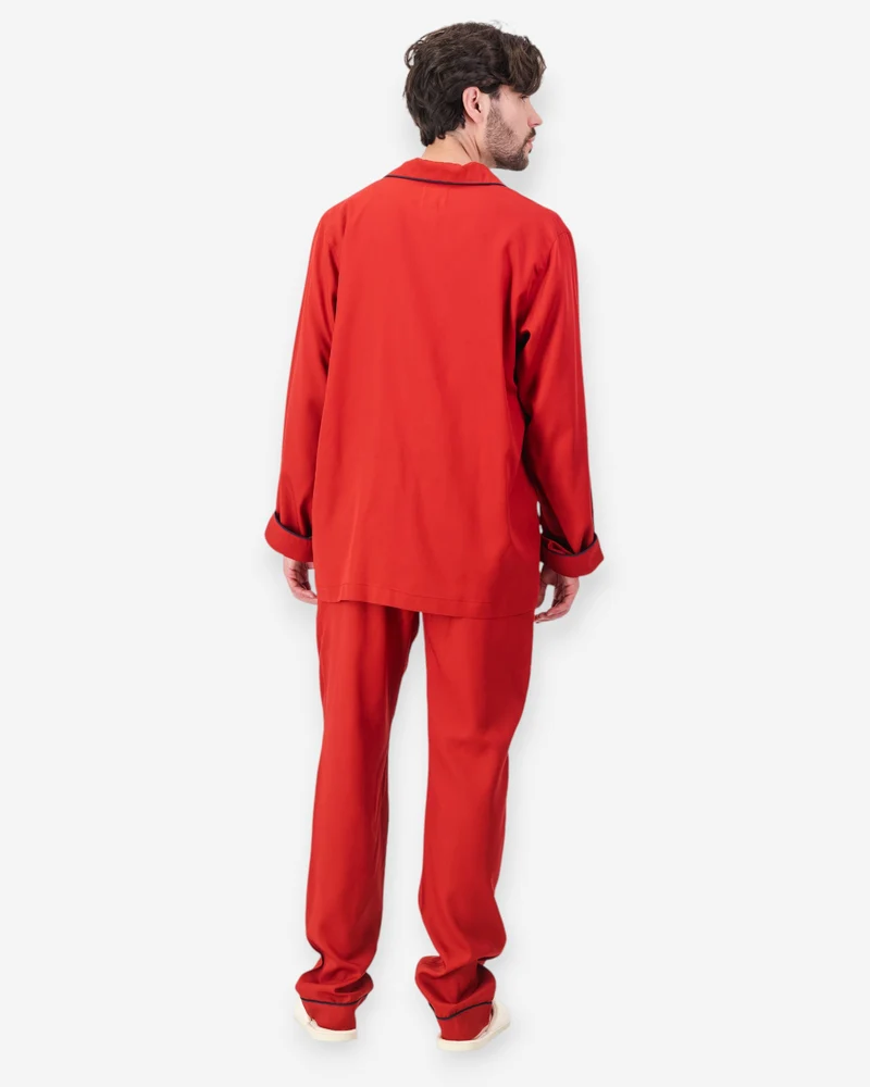Men's Pyjamas - Red Tencel