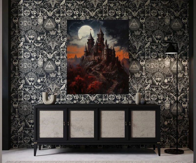 Gothic Tapestry - Dracula's Castle - Gothic Wall Art