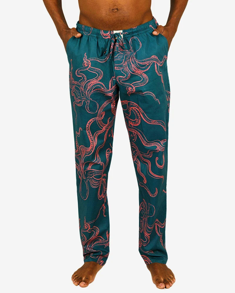Men's Pyjama Bottoms - Octopus Pink