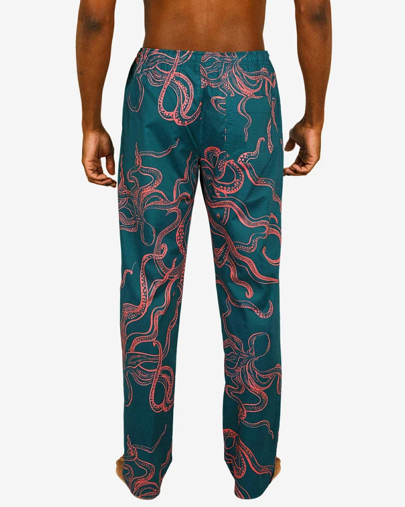 Men's Pyjama Bottoms - Octopus Pink