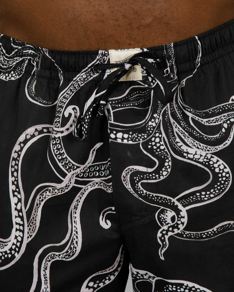 Men's Pyjama Bottoms - Octopus Black