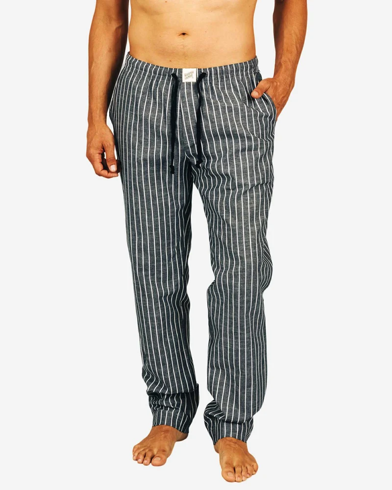 Men's PJ Pants - Chambray Black Stripe