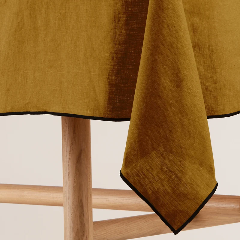Nappe carrée CARLINA bronze et bourdon noir