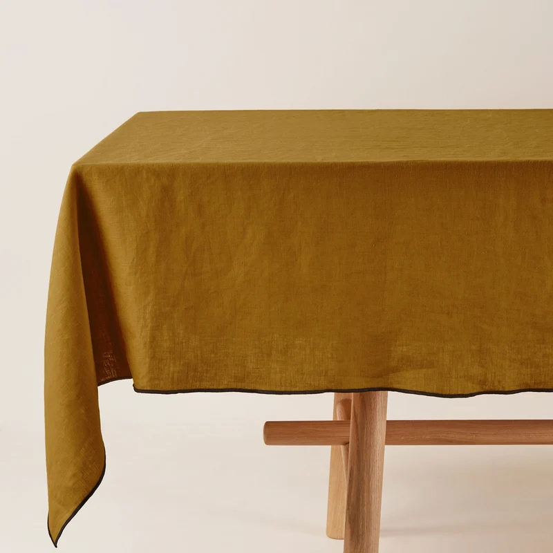 Nappe carrée CARLINA bronze et bourdon noir