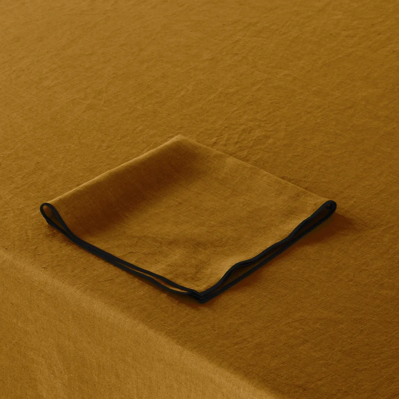Nappe carrée CARLINA bronze et bourdon noir