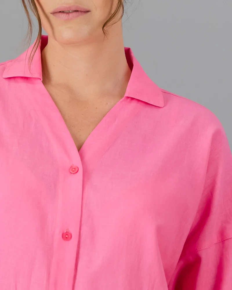 Pink Linen Shirt for Women