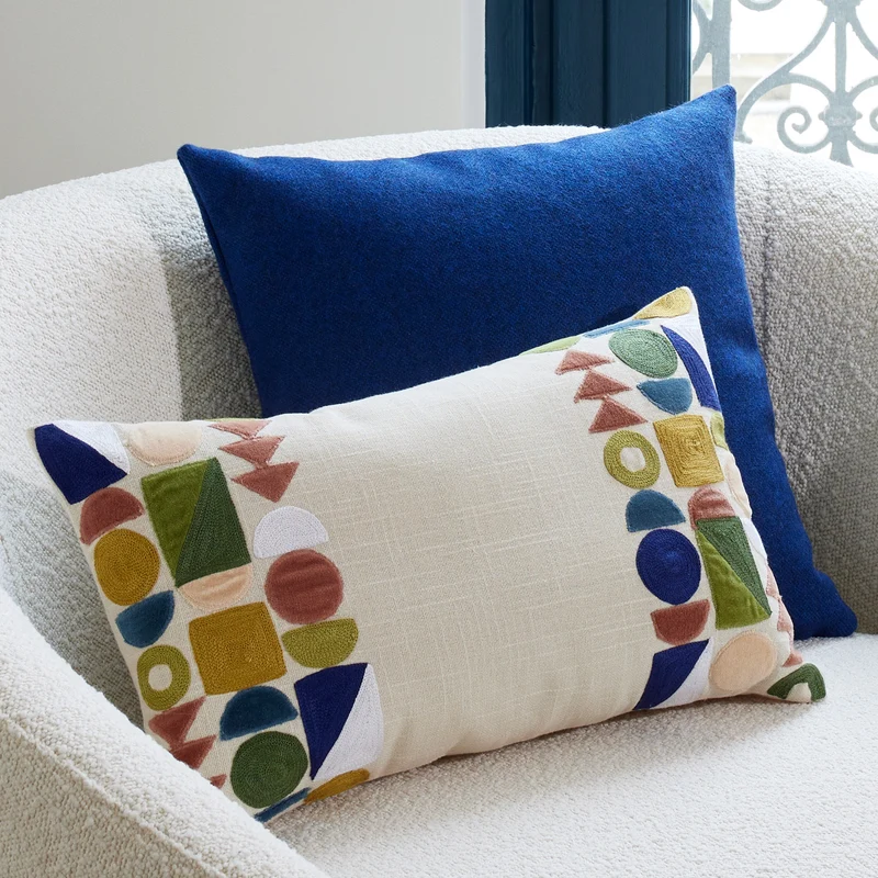 Housse de coussin MARCELO bleu outremer