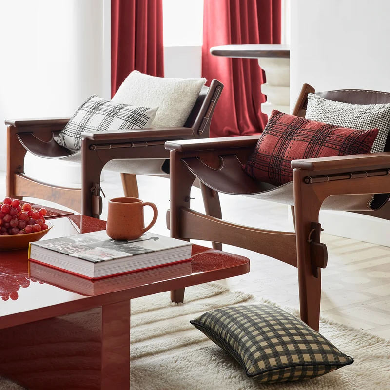 Housse de coussin KENETH sangria