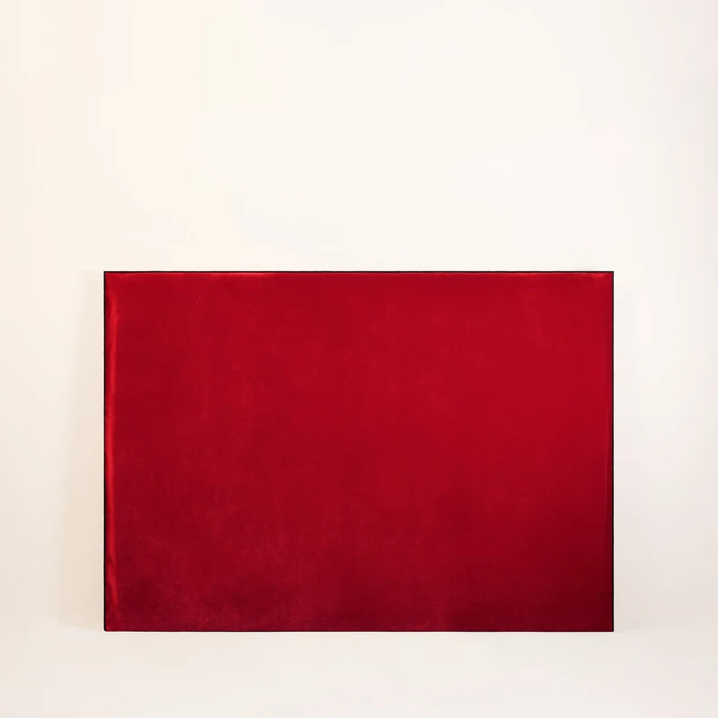 Housse de tête de lit DARIO rouge opéra et bourdon noir