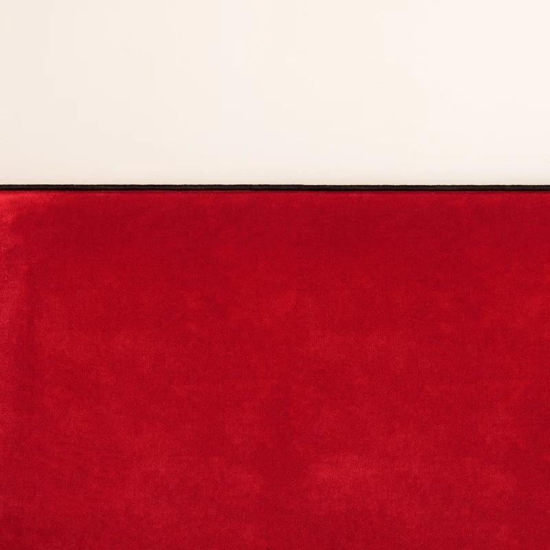 Housse de tête de lit DARIO rouge opéra et bourdon noir