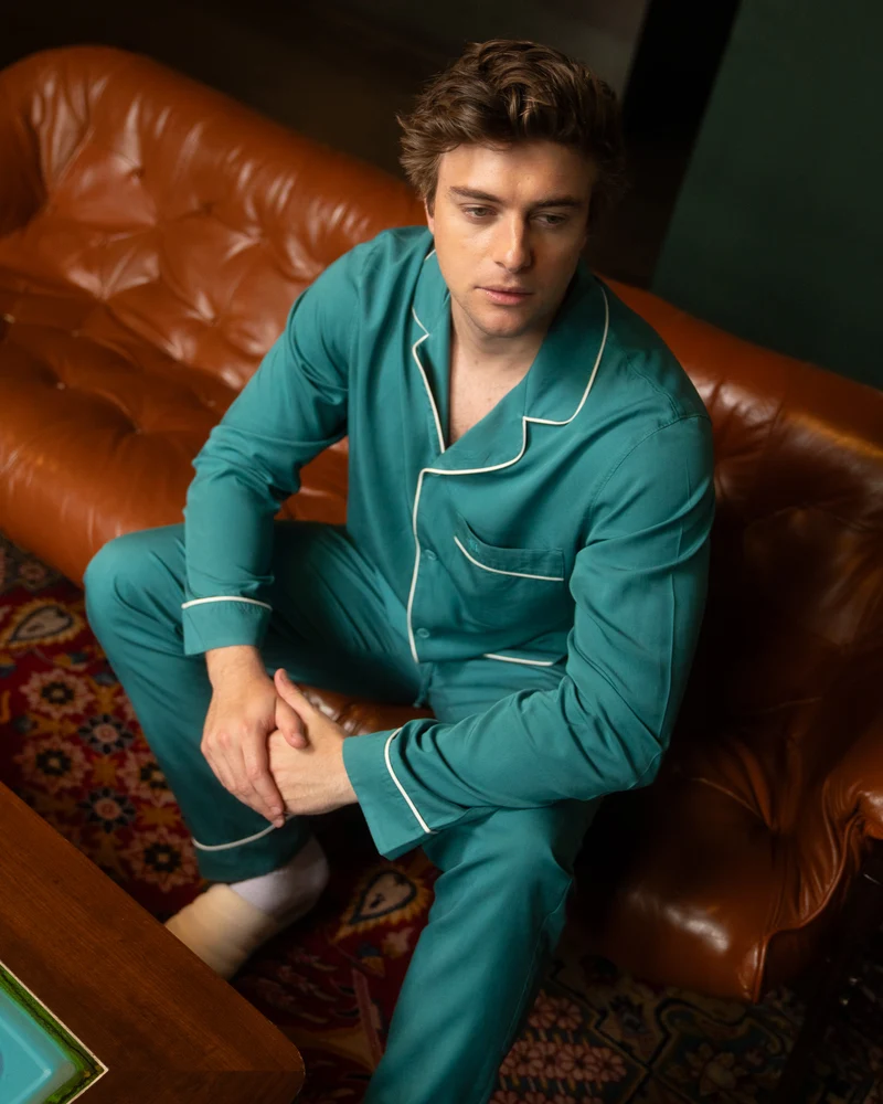 Men's Pyjamas - Teal Tencel