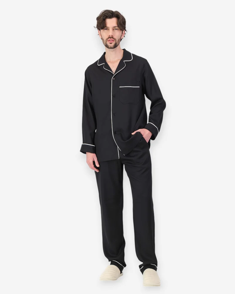 Men's Pyjamas – Black Tencel