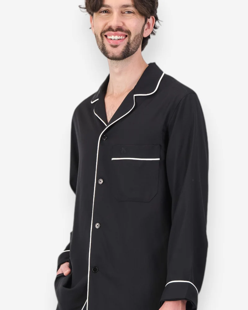 Men's Pyjamas – Black Tencel