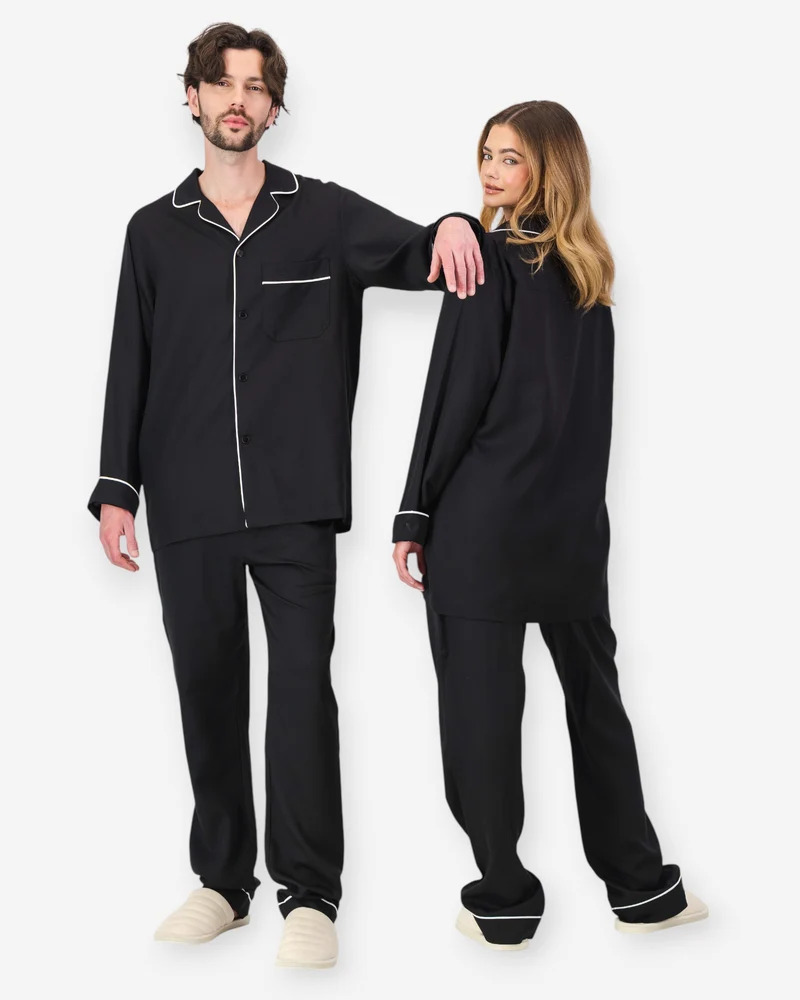 Black TENCEL™ Couples Pyjamas