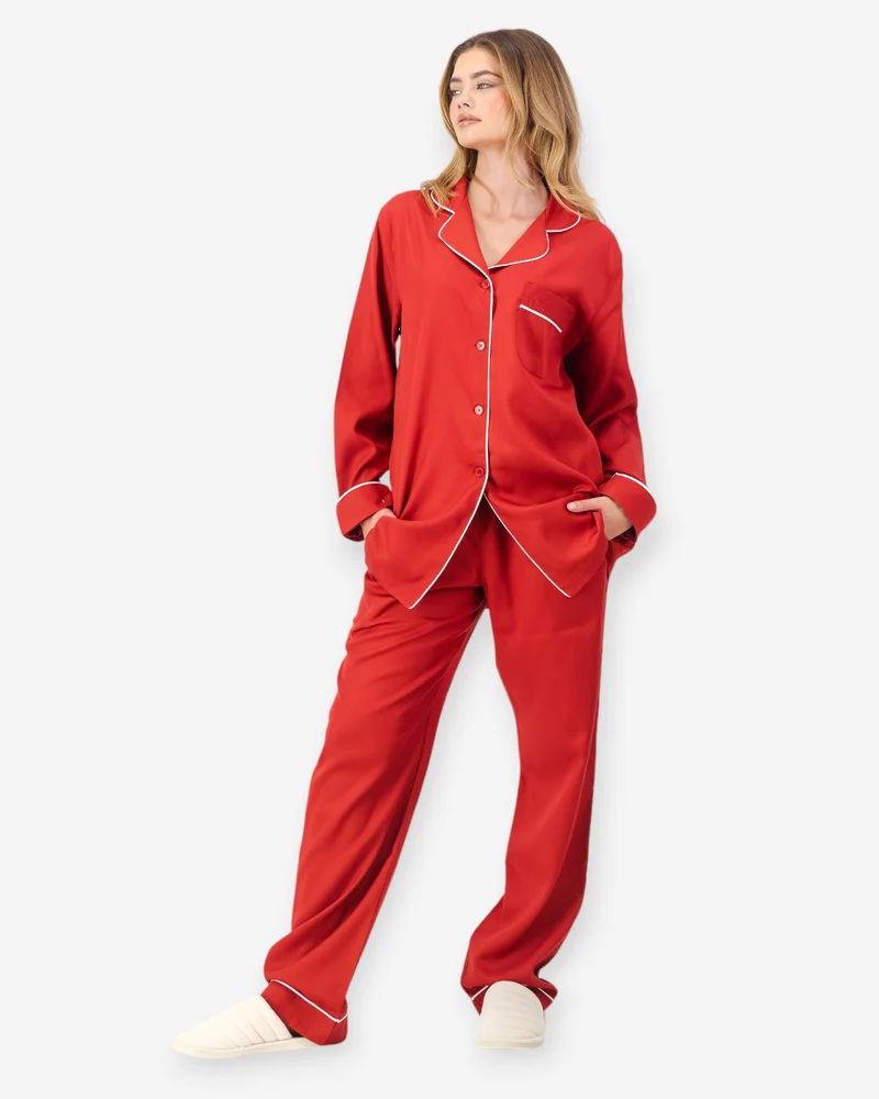 Women's Pyjamas - Red Tencel