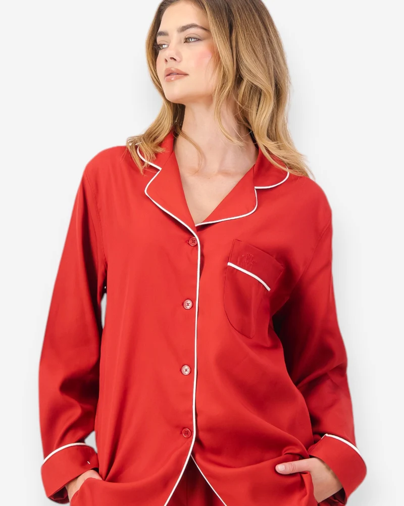 Women's Pyjamas - Red Tencel