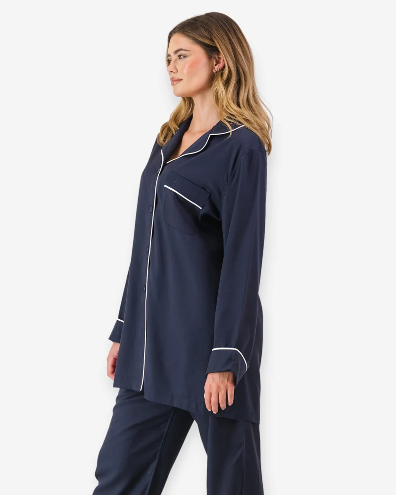 Women's Pyjamas – Navy Tencel
