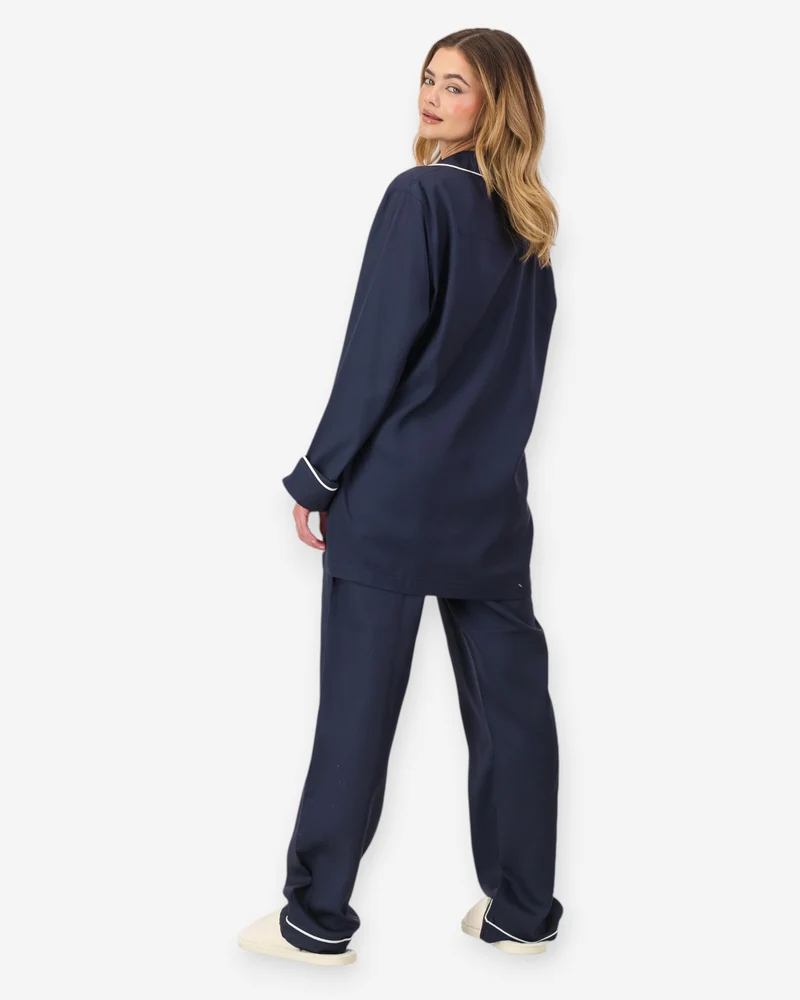 Women's Pyjamas – Navy Tencel