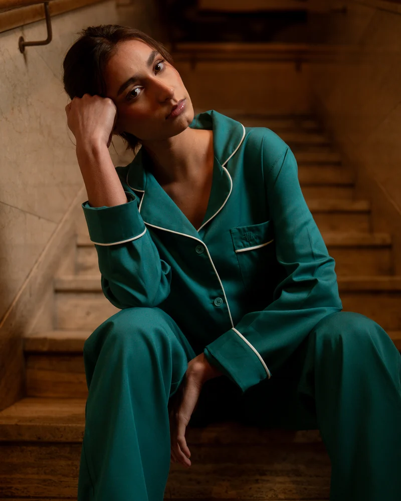 Women's Pyjamas – Teal Tencel