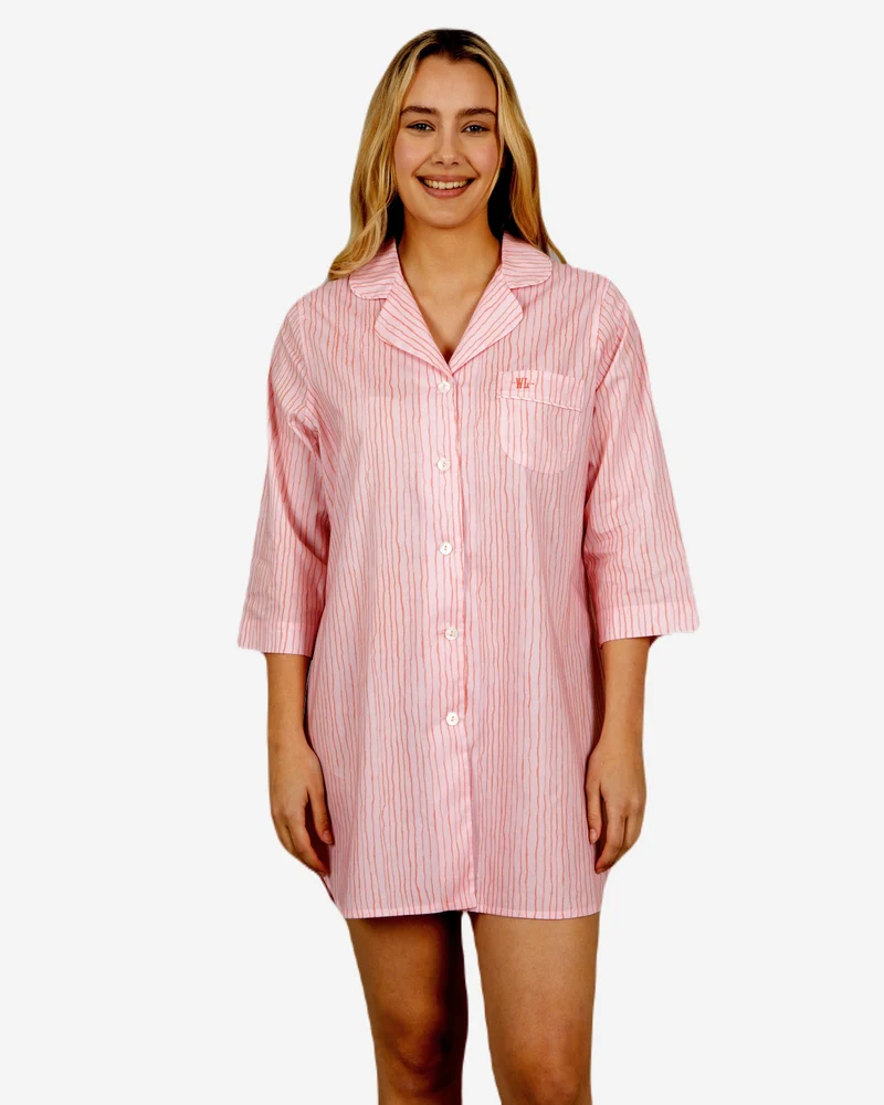 Pink Striped Nightshirt - Shaky Pink