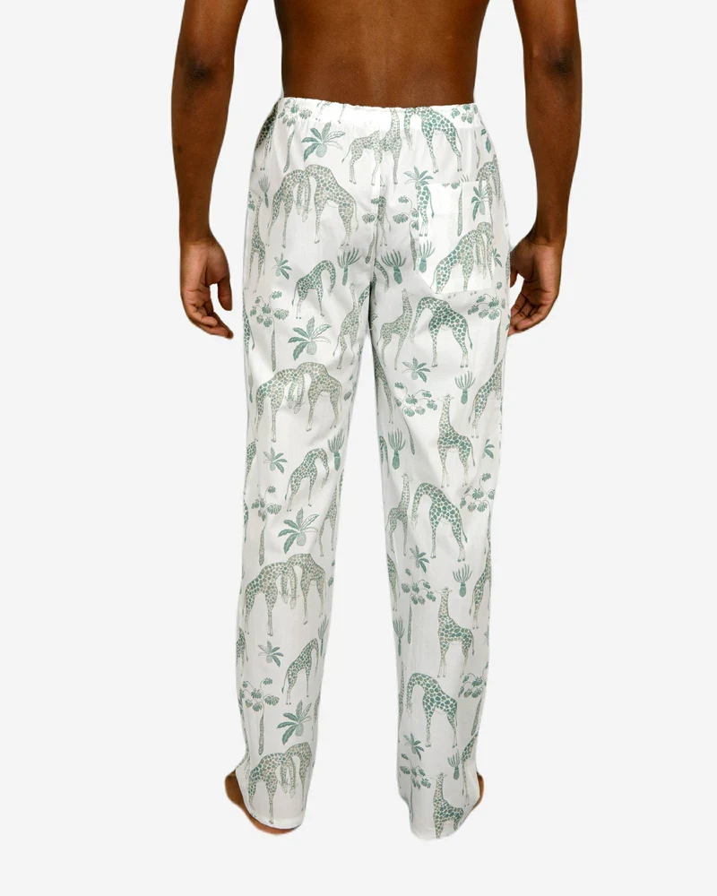 Men's pyjamas - Giraffes Green