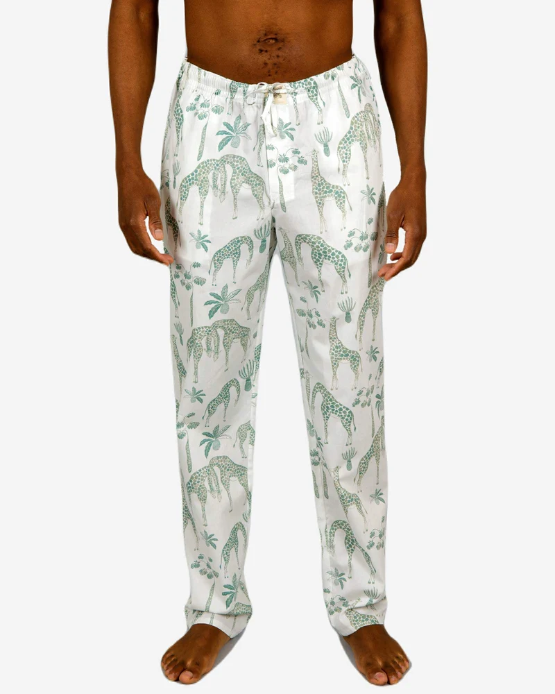 Men's pyjamas - Giraffes Green