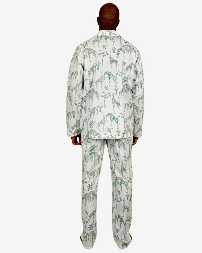 Men's pyjamas - Giraffes Green