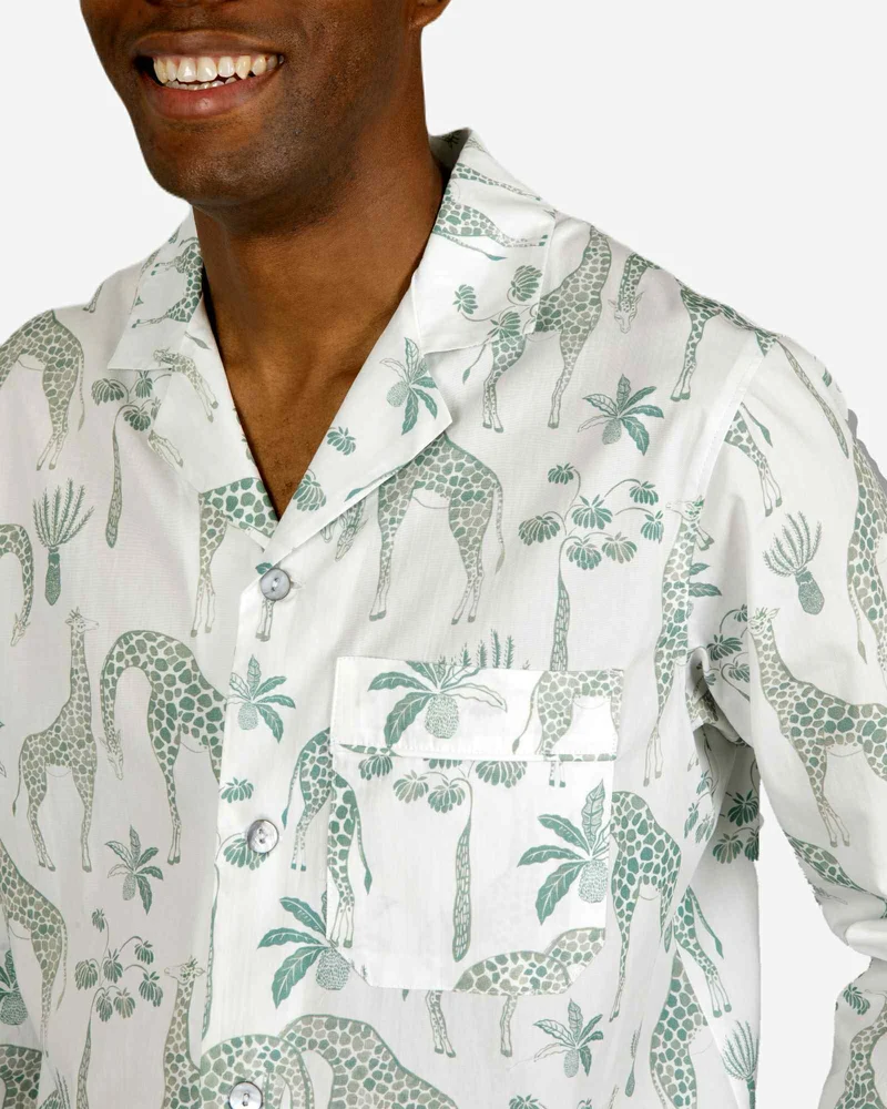 Men's pyjamas - Giraffes Green