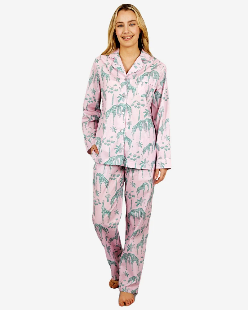 Women's Pyjamas – Giraffes Pink