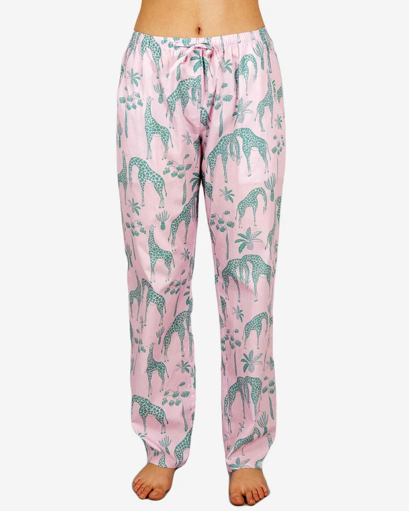 Women's Pyjamas – Giraffes Pink