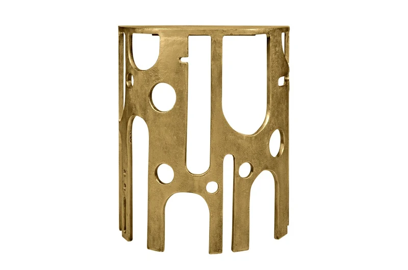 Casa Padrino Luxus Konsole Savage Bronzefarben 50 x 25 x H. 60 cm - Kleine skulpturale Wandkonsole aus Aluminium in Bronze-Optik - Luxus Möbel