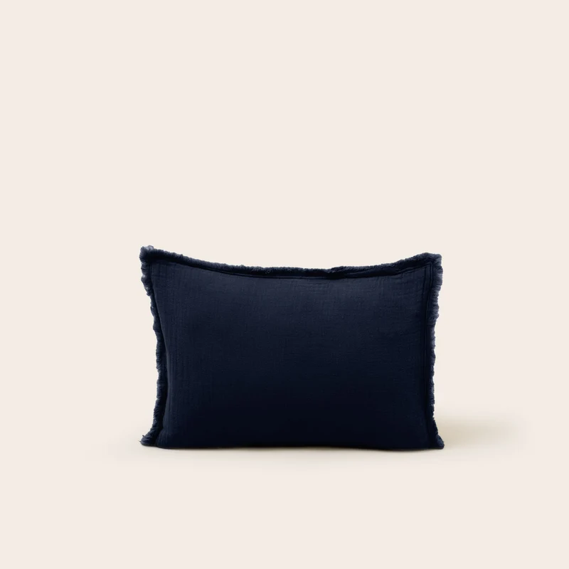 Lot de 2 taies d'oreiller LOU encre bleue