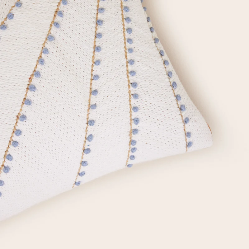 Housse de coussin OCEANA blanc et bleuté