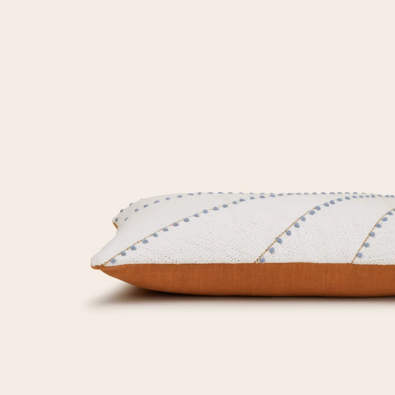 Housse de coussin OCEANA blanc et bleuté