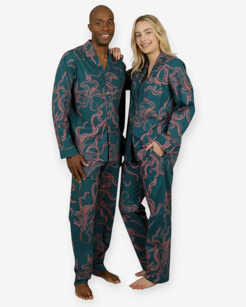 Green matching PJs - Octopus Pink